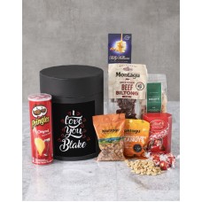 Personalised I love You Black Snack Box