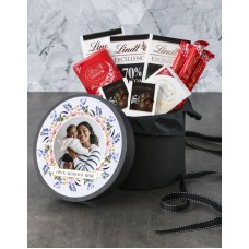 Personalised Floral Photo Choc Hat Box (STANDARD)