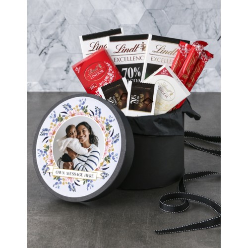 Personalised Floral Photo Choc Hat Box (STANDARD)