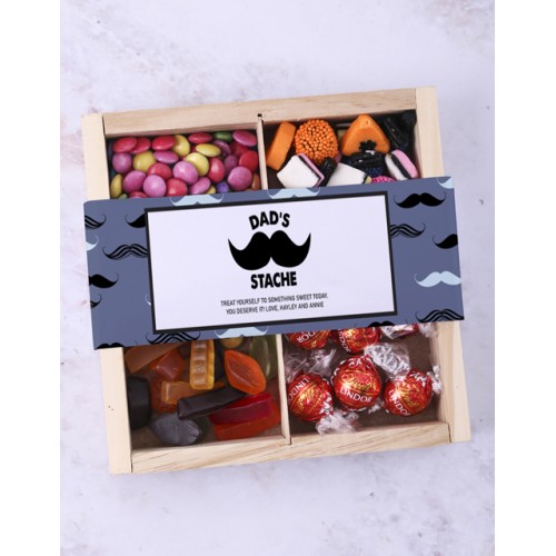 Personalised Dads Stache Sweet Tray (4PC)