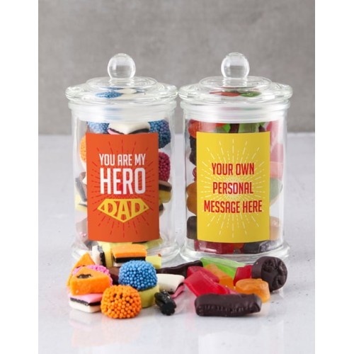 Personalised You Are My Hero Dad Sweetie Jar (2PC SET)