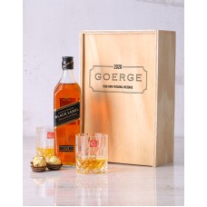 Personalised Framed Name Whiskey Crate (RED)