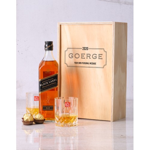 Personalised Framed Name Whiskey Crate (RED)