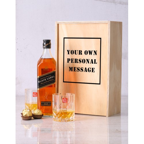 Personalised Message Whisky Crate (RED)