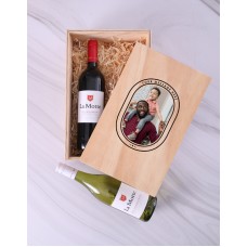 Personalised Vintage Frame Wine Crate (WINE DUO)