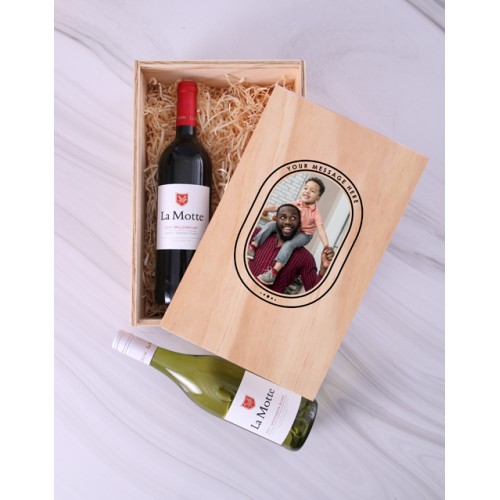 Personalised Vintage Frame Wine Crate (WINE DUO)