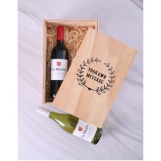 Personalised Laurel Wine Crate (WINE DUO)