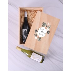 Personalised Pastel Petals Wine Duo Crate (WINE DUO)