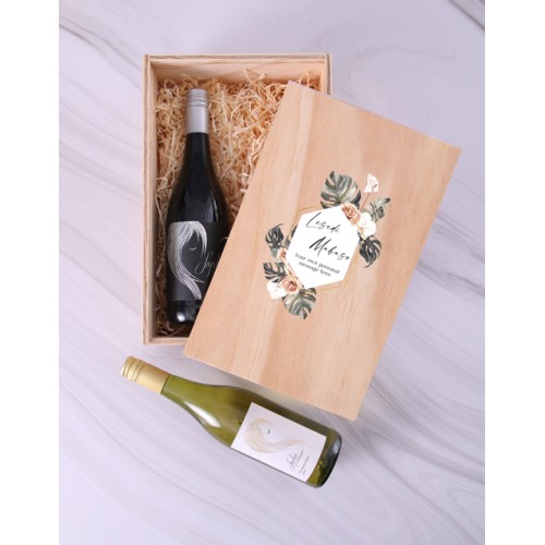 Personalised Pastel Petals Wine Duo Crate (WINE DUO)