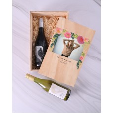 Personalised Playful Petals Wine Duo Crate (WINE DUO)