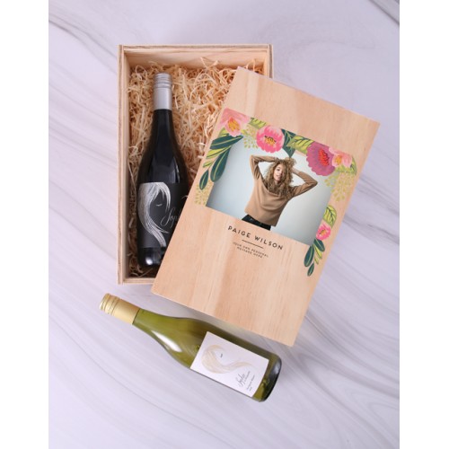 Personalised Playful Petals Wine Duo Crate (WINE DUO)