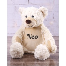 Personalised Cream Embroidered Teddy (BALLOON)