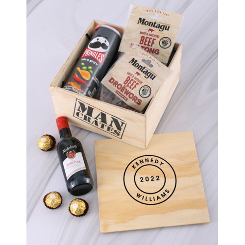 Personalised Name Savoury Man Crate (GADGETS)