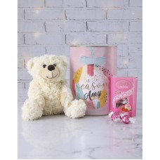 Personalised Tis The Season Teddy Tin (CHOC)