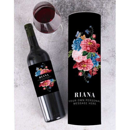Personalised Floral Sophie La Rouge Wine (STANDARD)