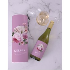 Personalised Pink Rose Sophie Sauv Blanc Wine (STANDARD)