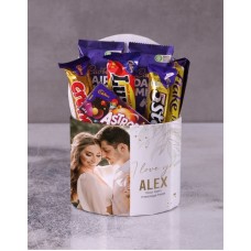 Personalised Love Chocs In Gold Hat Box (STANDARD)