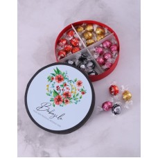 Personalised Floral Heart Chocs Wheel Box (STANDARD)