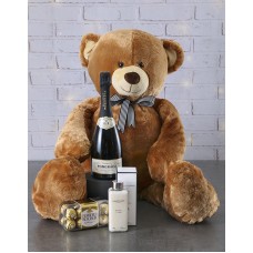 Personalised 1M Teddy And Bubbly Hamper