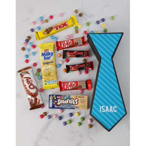 Personalised Stripy Chocolate Tie Box (STANDARD)