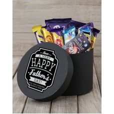 Personalised Very Happy Fathers Day Choc Hat Box (Standard)