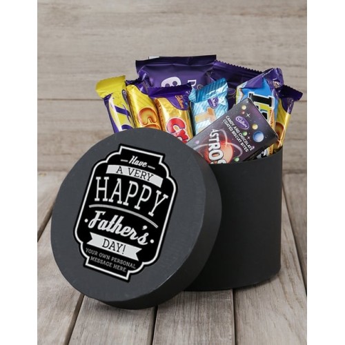 Personalised Very Happy Fathers Day Choc Hat Box (Standard)