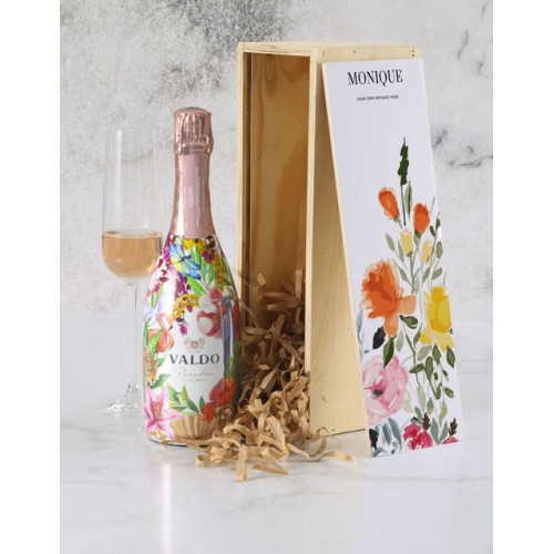 Personalised Valdo Bubbly Floral Crate