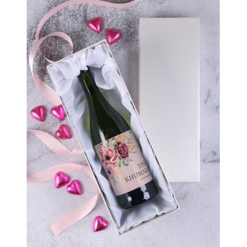 Personalised Floral Glassy Sauvignon