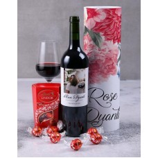 Personalised Floral Merlot Tube