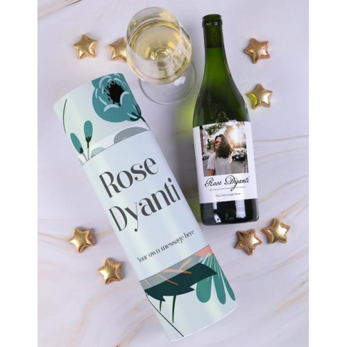 Personalised Floral sauvignon Tube