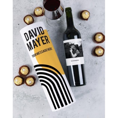 Personalised Photo Merlot Tube
