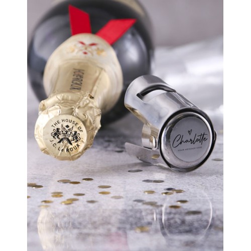Personalised Silver Bubbly Stopper Set (SPARKLING)