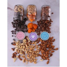 Personalised Happy Heart Fruit n Nut Jar Trio