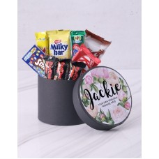 Personalised Floral Chocolate Hat Box (Cadbury Choc)