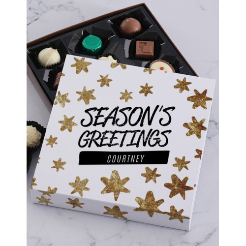 Personalised Seasons Greetings Choc Tray