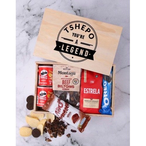 Personalised Legend Man Crate (Snacks)