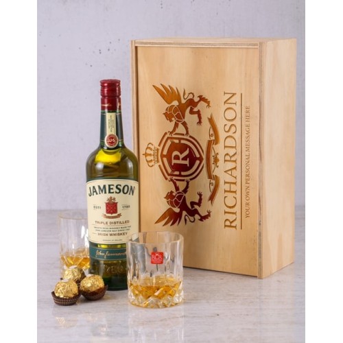 Personalised Crystal Jameson Crate Set (Standard)