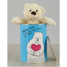 Personalised Love You Teddy Tin (Standard)