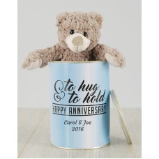 Personalised Anniversary Teddy Tin
