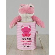 Personalised Pink Frog Love Tin