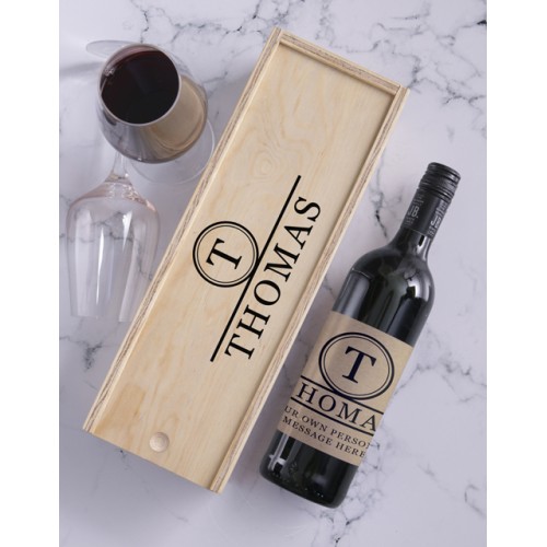 Monogram Personalised Wine and Crate