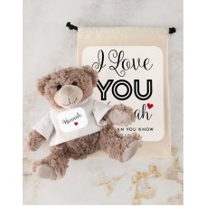 Teddy In Love Drawstring Bag