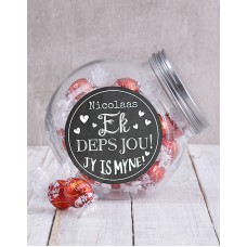 Personalised Ek Deps Jou Candy Jar