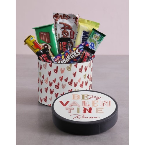Personalised Be My Valentine Mixed Font Hat Box (Standard)