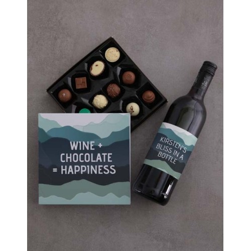 Personalised Wine And Chocolate Joy Gift Set