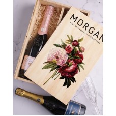 Personalised Rose Bubbly Printed Crate