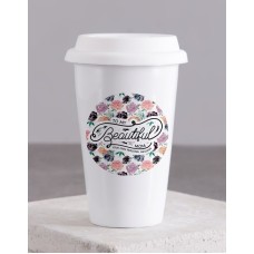 Personalised Beautiful Mom Ceramic Travel Mug (Coffee)
