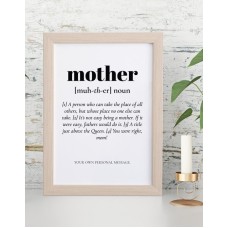 Personalised Mother Definition Framed Wall Art