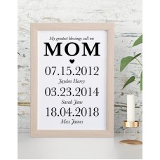 Personalised Mom Dates Framed Wall Art