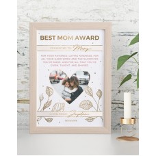 Personalised Best Mom Award Framed Wall Art